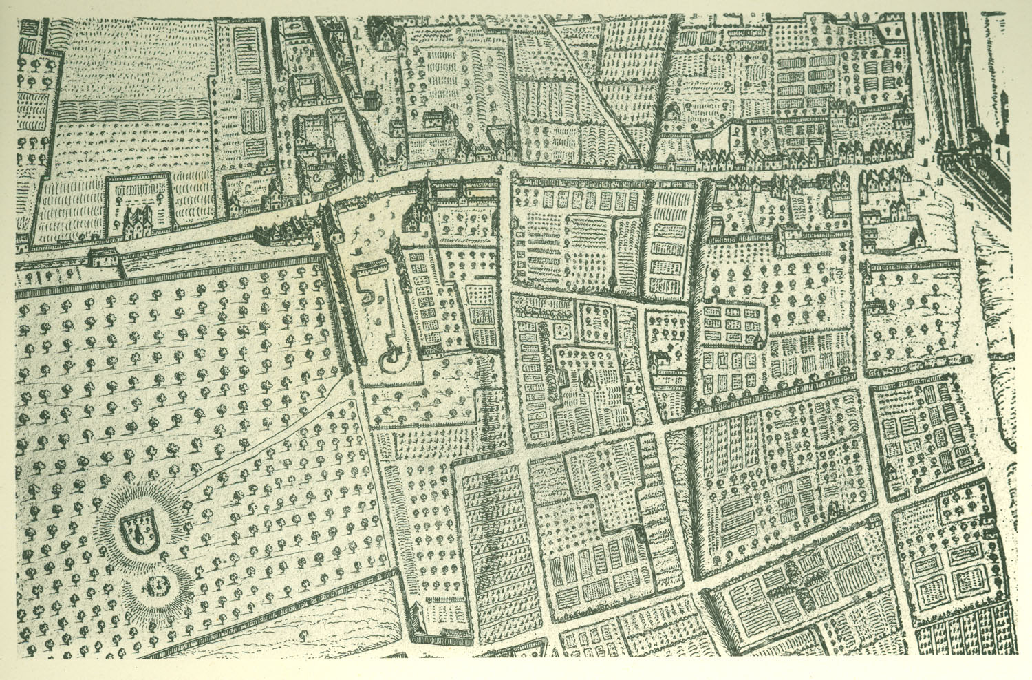 Fragment of a map of Paris 